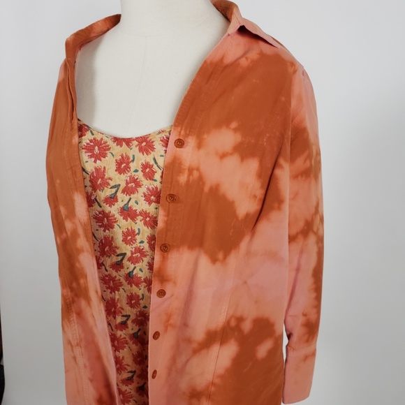 Orange Button Down Shirt - Picture 8 of 13